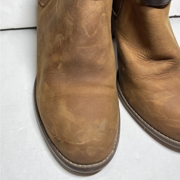 Preloved Madewell leather Lonny Boots Distressed Leather Sz 8 brown A0550 $238 - Picture 3 of 9